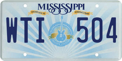 MS license plate WTI504