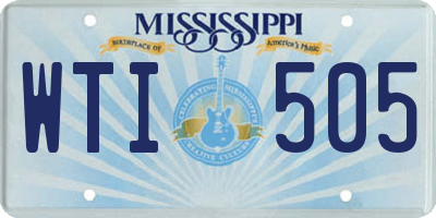 MS license plate WTI505