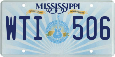 MS license plate WTI506