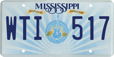 MS license plate WTI517