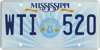 MS license plate WTI520