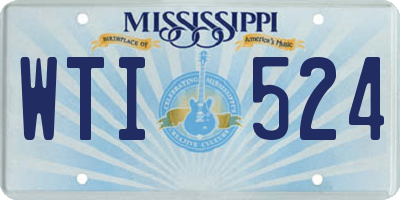 MS license plate WTI524