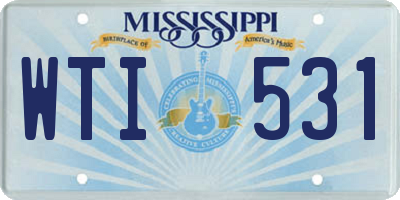 MS license plate WTI531