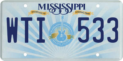 MS license plate WTI533