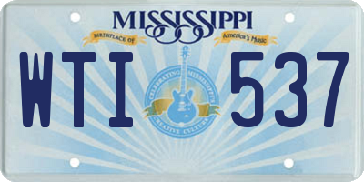 MS license plate WTI537