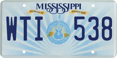 MS license plate WTI538