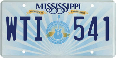 MS license plate WTI541