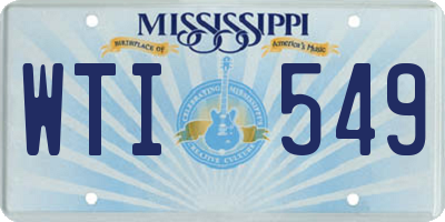 MS license plate WTI549