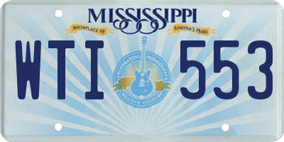 MS license plate WTI553