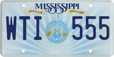 MS license plate WTI555