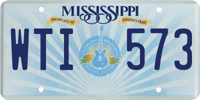 MS license plate WTI573