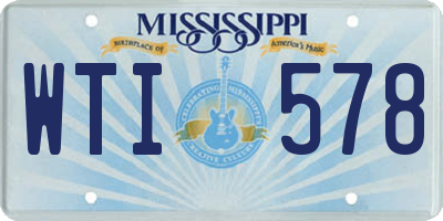 MS license plate WTI578