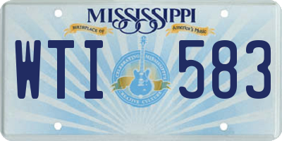 MS license plate WTI583