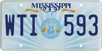 MS license plate WTI593