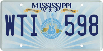 MS license plate WTI598