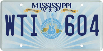 MS license plate WTI604