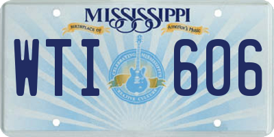 MS license plate WTI606
