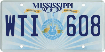 MS license plate WTI608