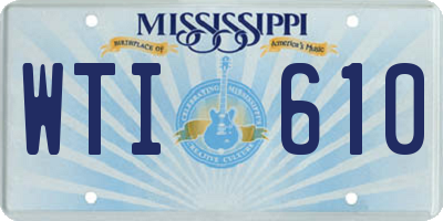 MS license plate WTI610