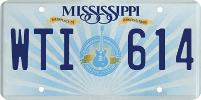 MS license plate WTI614