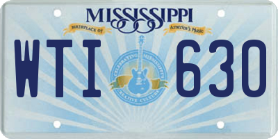 MS license plate WTI630