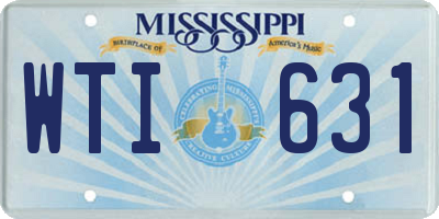 MS license plate WTI631