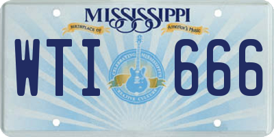 MS license plate WTI666