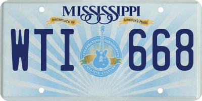MS license plate WTI668