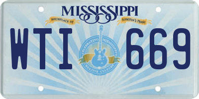 MS license plate WTI669