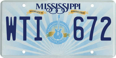 MS license plate WTI672
