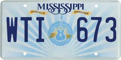 MS license plate WTI673