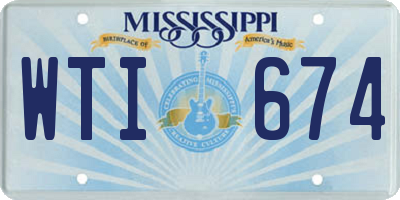 MS license plate WTI674