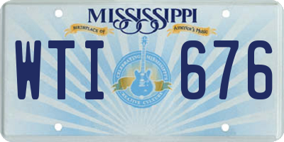 MS license plate WTI676