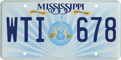 MS license plate WTI678