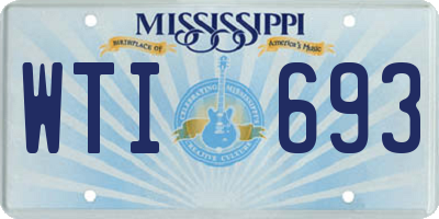 MS license plate WTI693