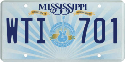 MS license plate WTI701