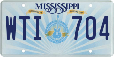 MS license plate WTI704