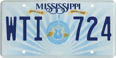 MS license plate WTI724