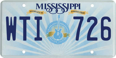 MS license plate WTI726