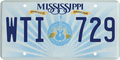 MS license plate WTI729