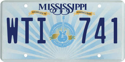 MS license plate WTI741