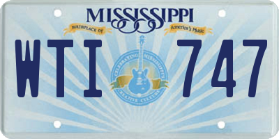 MS license plate WTI747
