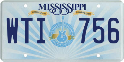 MS license plate WTI756