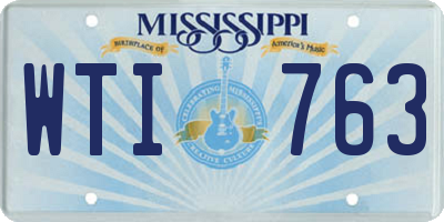 MS license plate WTI763