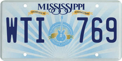 MS license plate WTI769