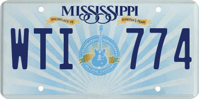MS license plate WTI774