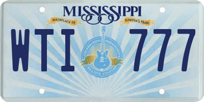 MS license plate WTI777