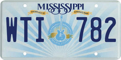 MS license plate WTI782