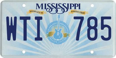 MS license plate WTI785