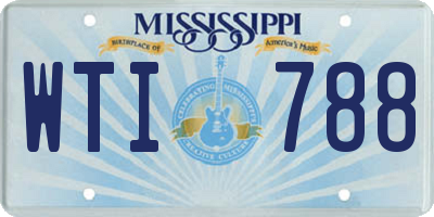 MS license plate WTI788